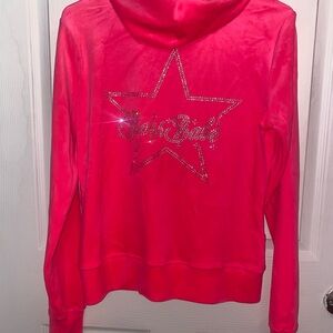 Paris Hilton Bright Pink Hoodie with Glittering Star